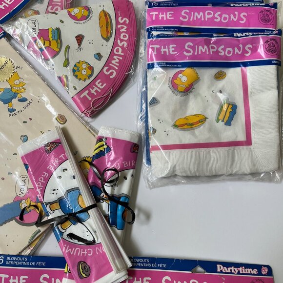 COPY - Vintage 1990 The Simpsons BIRTHDAY PARTY FAVORS/SUPPLIES  - Custom Lot - Picture 5 of 6